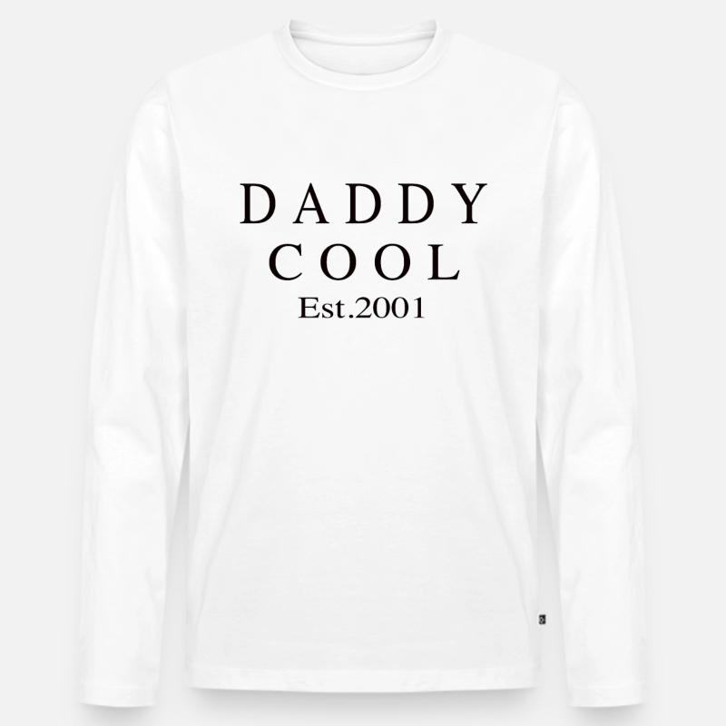Daddy Cool est 2001 - Männer Premium Bio Langarmshirt - Weiß