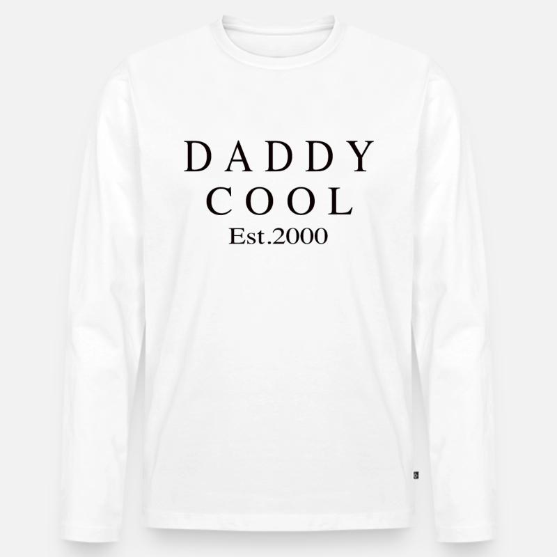 Daddy Cool est 2000 - Männer Premium Bio Langarmshirt - Weiß
