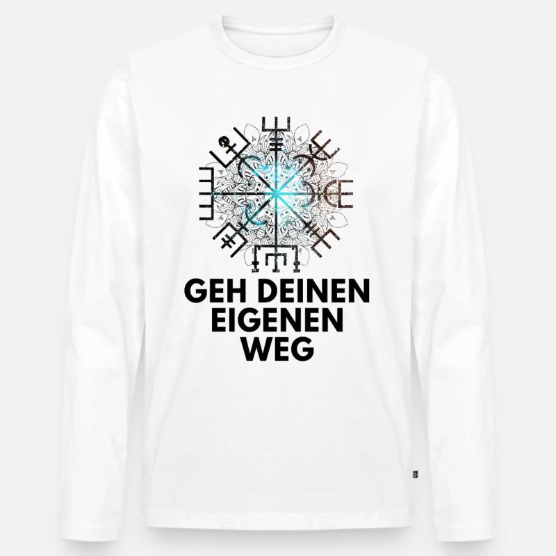 Wegweiser VEGVISIR - Männer Premium Bio Langarmshirt - Weiß