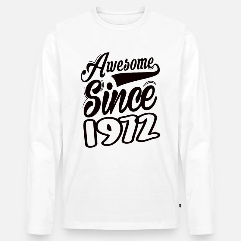 Awesome Since 1972 - Männer Premium Bio Langarmshirt - Weiß