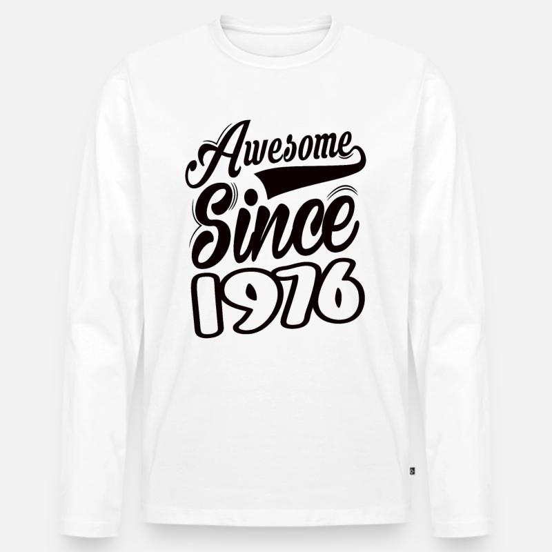 Awesome Since 1976 - Männer Premium Bio Langarmshirt - Weiß