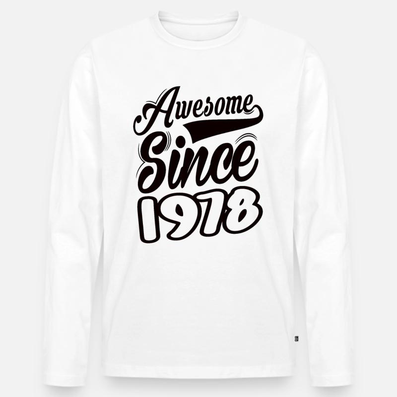 Awesome Since 1978 - Männer Premium Bio Langarmshirt - Weiß