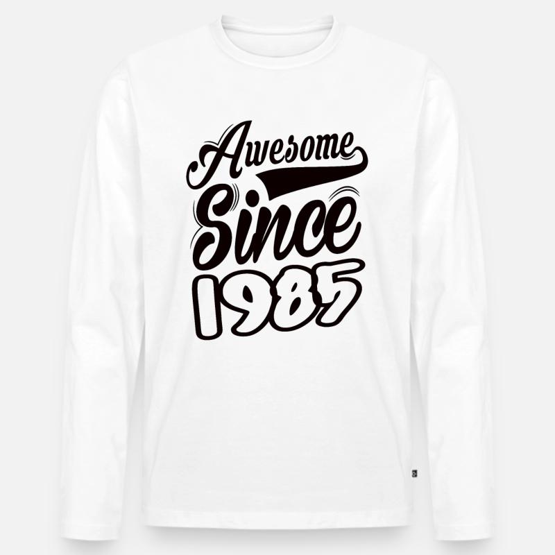 Awesome Since 1985 - Männer Premium Bio Langarmshirt - Weiß