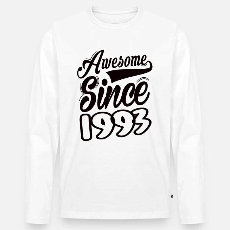 Awesome Since 1993 - Männer Premium Bio Langarmshirt - Weiß