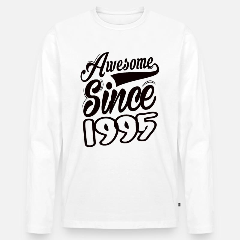Awesome Since 1995 - Männer Premium Bio Langarmshirt - Weiß