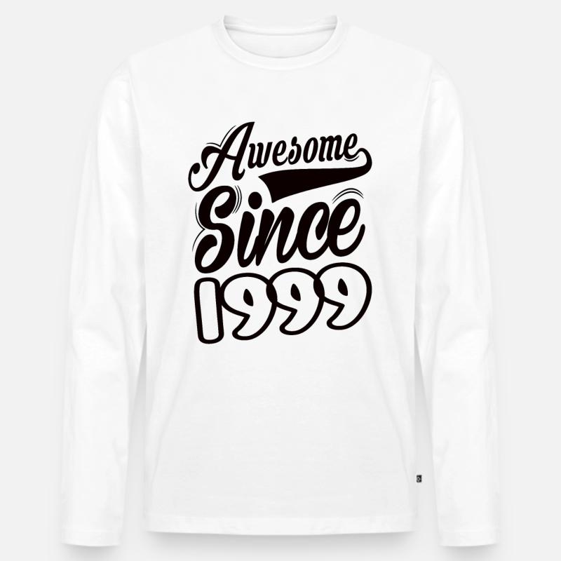 Awesome Since 1999 - Männer Premium Bio Langarmshirt - Weiß