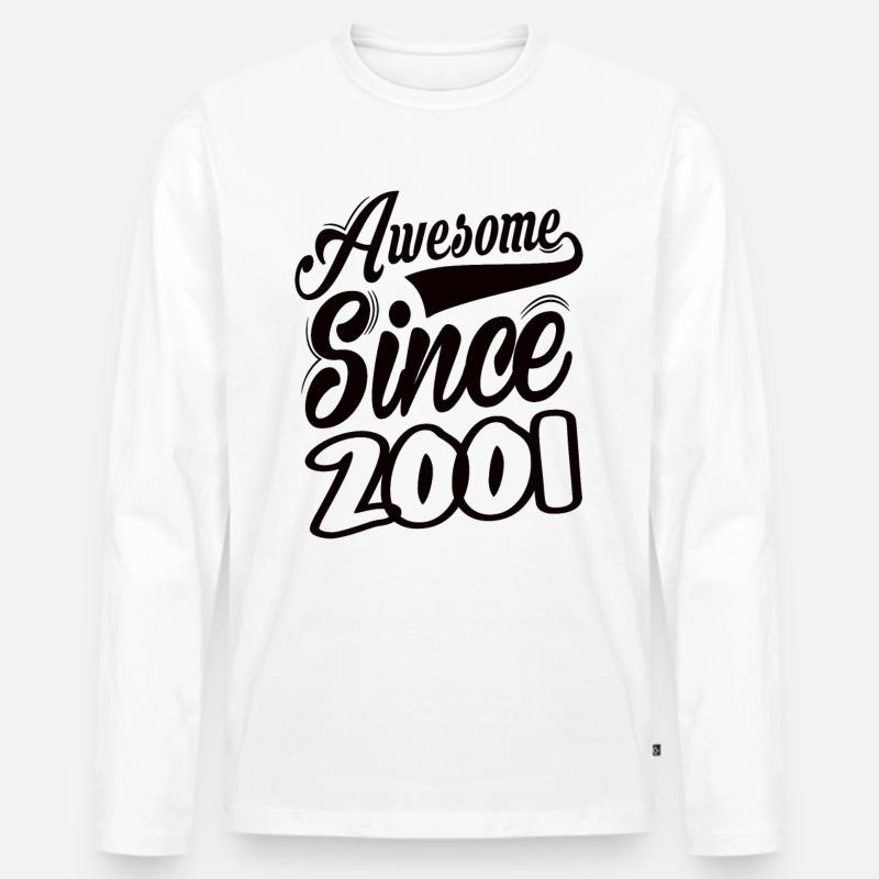 Awesome Since 2001 - Männer Premium Bio Langarmshirt - Weiß