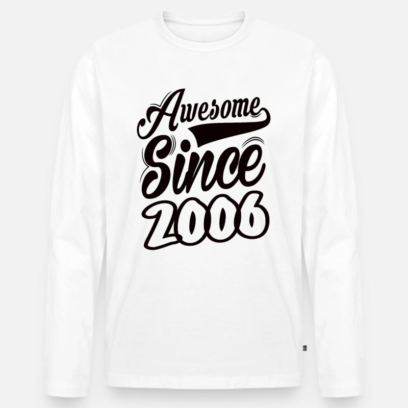 Awesome Since 2006 - Männer Premium Bio Langarmshirt - Weiß