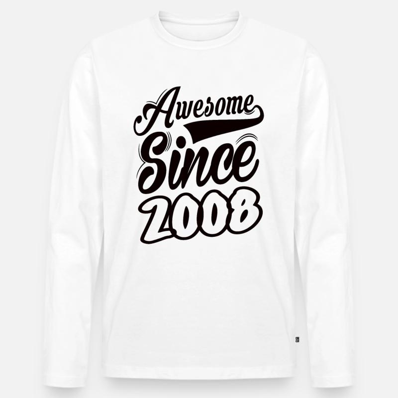 Awesome Since 2008 - Männer Premium Bio Langarmshirt - Weiß