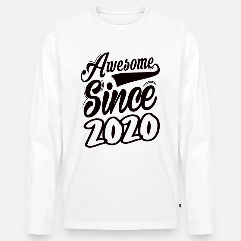 Awesome Since 2020 - Männer Premium Bio Langarmshirt - Weiß
