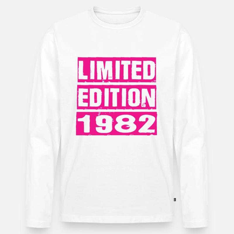 Limited Edition 1982 - Männer Premium Bio Langarmshirt - Weiß