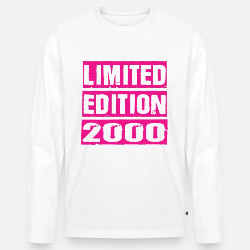 Limited Edition 2000 - Männer Premium Bio Langarmshirt - Weiß