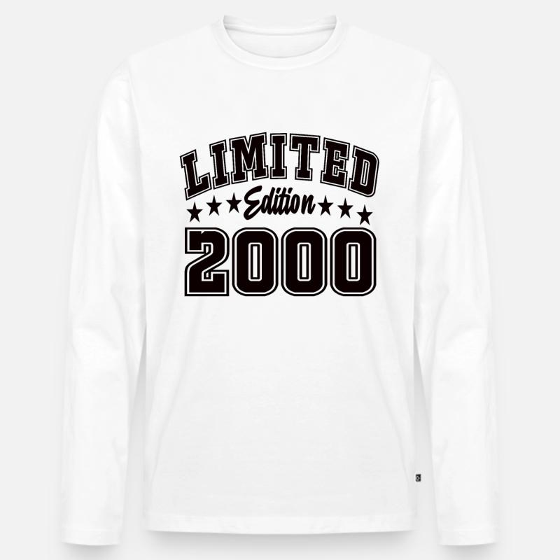 Limited Edition 2000 - Männer Premium Bio Langarmshirt - Weiß