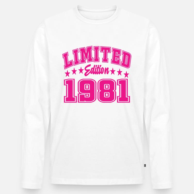 Limited Edition 1981 - Männer Premium Bio Langarmshirt - Weiß
