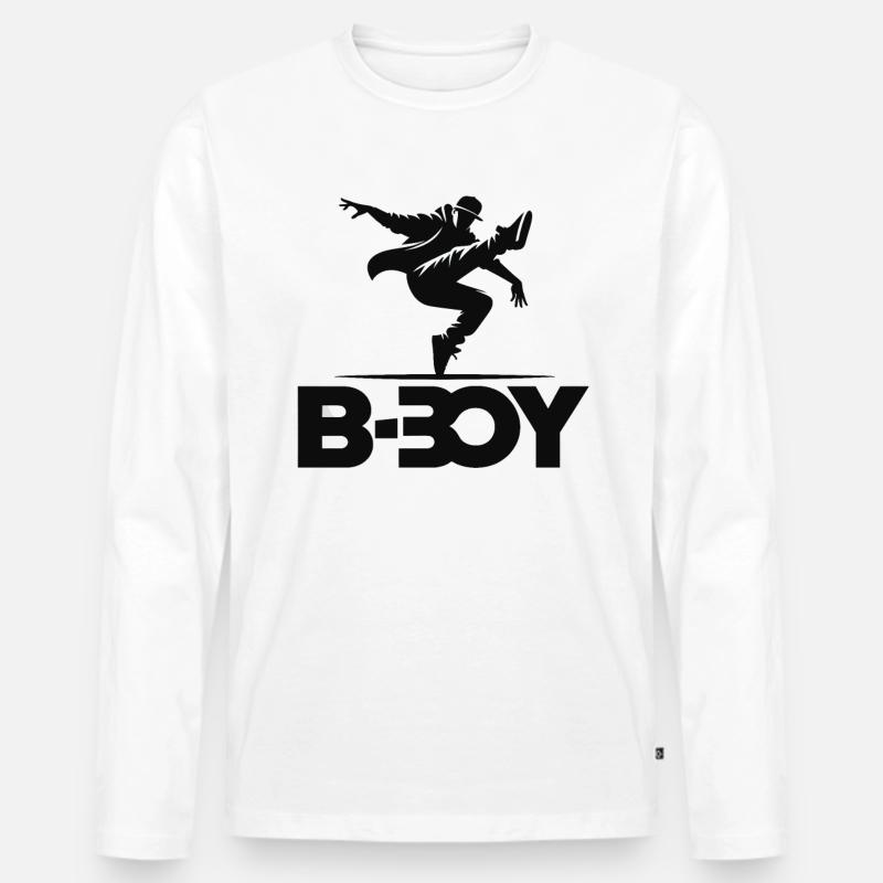 Breakdance Breakdancer Breakdance Kinder - Männer Premium Bio Langarmshirt - Weiß