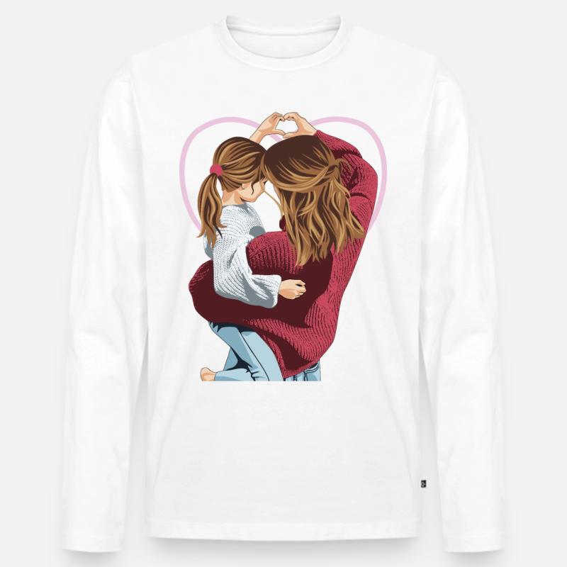 Ein Herz - Männer Premium Bio Langarmshirt - Weiß