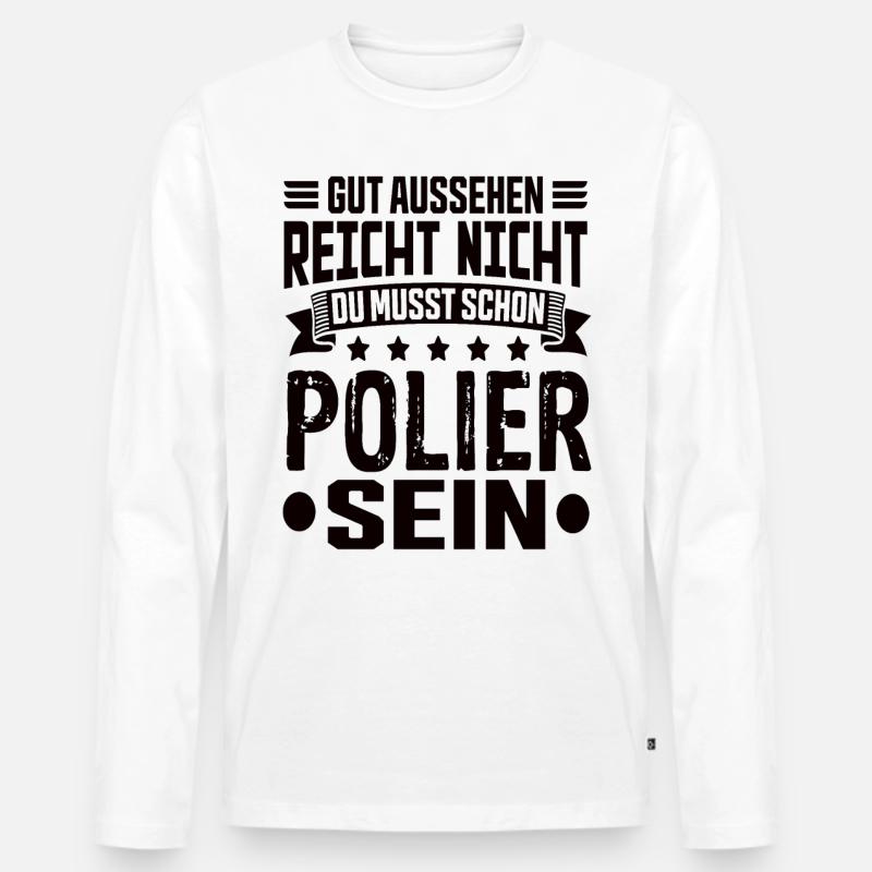 Polier - Männer Premium Bio Langarmshirt - Weiß