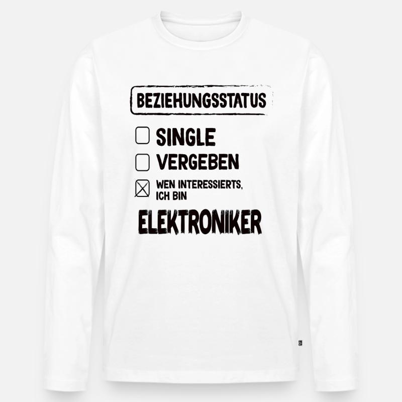 Electronics Technician Relationship Status - Men's Premium Organic Long Sleeve Shirt - white