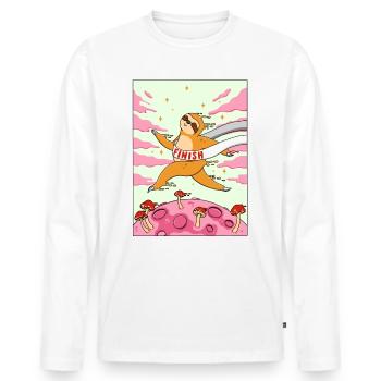 Sloth Lucid Dream - Men's Premium Organic Long Sleeve Shirt - white - Front - Nico (187cm)