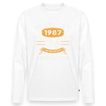 Né en 1987 Vintage 36ème anniversaire rétro - T-shirt manches longues Premium bio Homme - blanc - Devant - Nico (187cm)