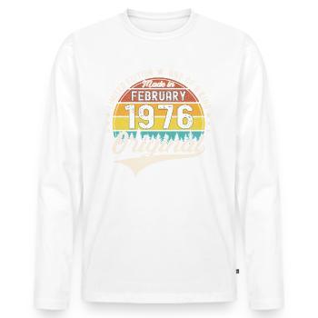 Original Februar Jahrgang 1976 47. Geburtstag Mann - Männer Premium Bio Langarmshirt - Weiß - Vorne - Nico (187cm)