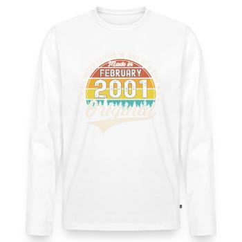 Original February Year 2001 22nd birthday Man - Men's Premium Organic Long Sleeve Shirt - white - Front - Nico (187cm)