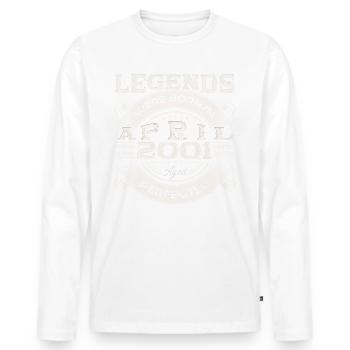 22nd birthday man April vintage 2001 Oldtimer - Men's Premium Organic Long Sleeve Shirt - white - Front - Nico (187cm)
