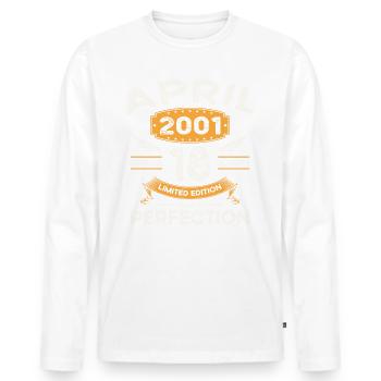 22nd birthday man April Born 2001 Legendary - Men's Premium Organic Long Sleeve Shirt - white - Front - Nico (187cm)