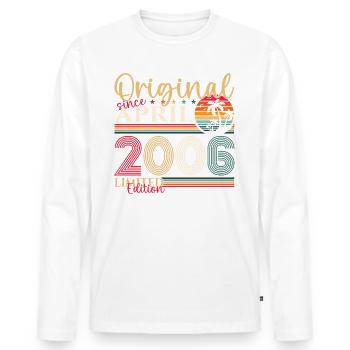 17th birthday man April Born 2006 Original - Men's Premium Organic Long Sleeve Shirt - white - Front - Nico (187cm)