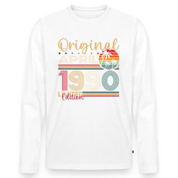 33rd birthday man April Born 1990 Original - Men's Premium Organic Long Sleeve Shirt - white - Front - Nico (187cm)