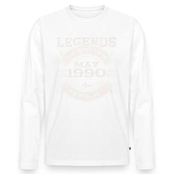 33rd Birthday Man May Vintage 1990 Legendary - Men's Premium Organic Long Sleeve Shirt - white - Front - Nico (187cm)