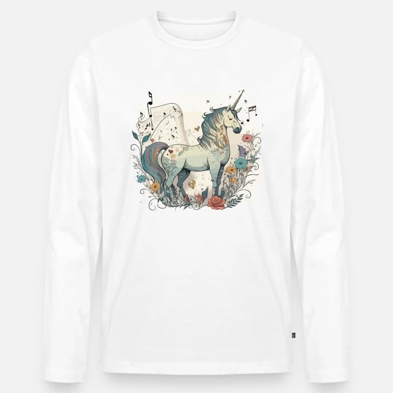 Musik in der Luft - Männer Premium Bio Langarmshirt - Weiß