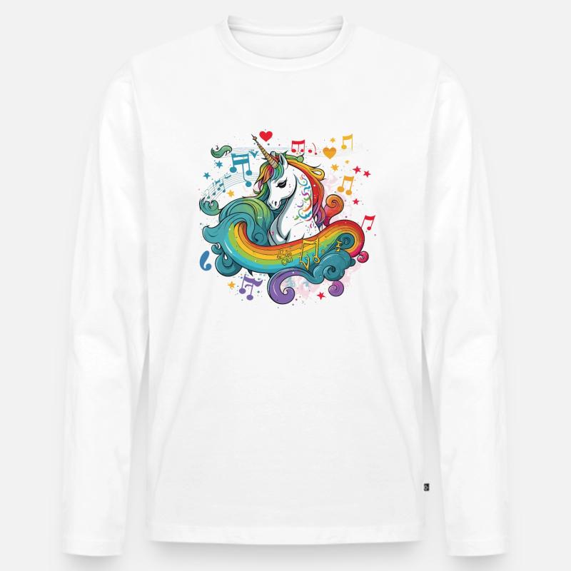 Rainbow Rhapsody - Männer Premium Bio Langarmshirt - Weiß