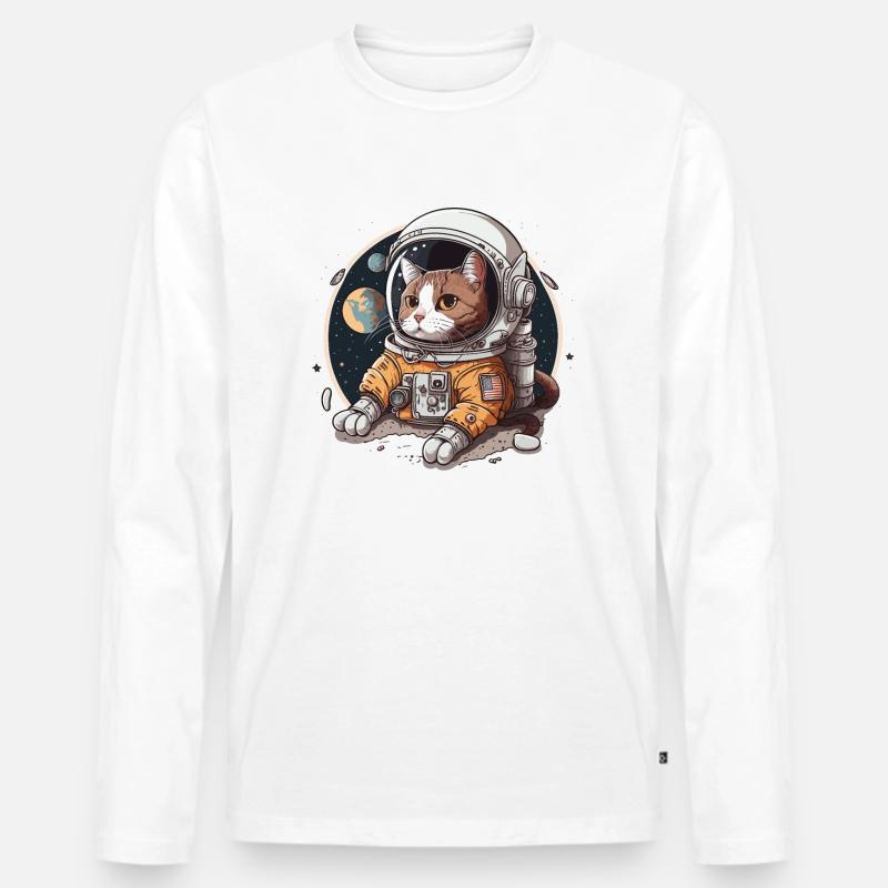 Kosmisches Abenteuer - Männer Premium Bio Langarmshirt - Weiß