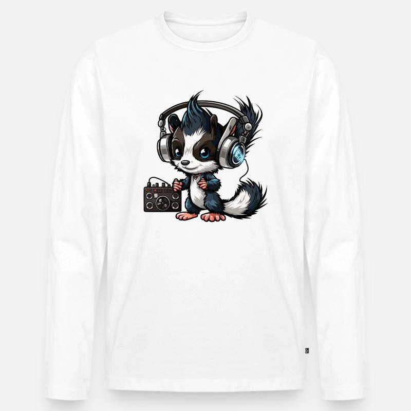 Stinkin-Beats - Männer Premium Bio Langarmshirt - Weiß