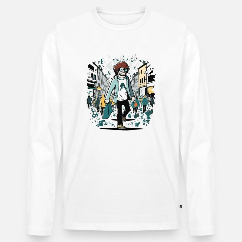 Der Straßenfotograf - Männer Premium Bio Langarmshirt - Weiß