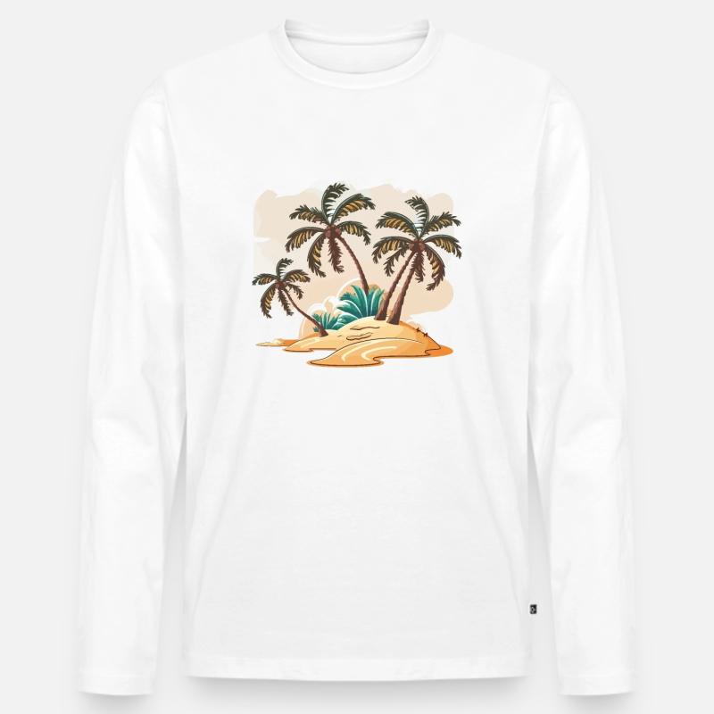 Der Strandräuber - Männer Premium Bio Langarmshirt - Weiß