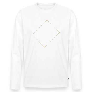 Funny Beer Saying: Education Good, Beer Better - Men's Premium Organic Long Sleeve Shirt - white - Front - Nico (187cm)