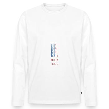 4 juillet drapeau américain guitare Tee - T-shirt manches longues Premium bio Homme - blanc - Devant - Nico (187cm)