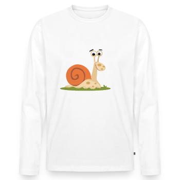 Loving Snail Partner Look Chemise - T-shirt manches longues Premium bio Homme - blanc - Devant - Nico (187cm)
