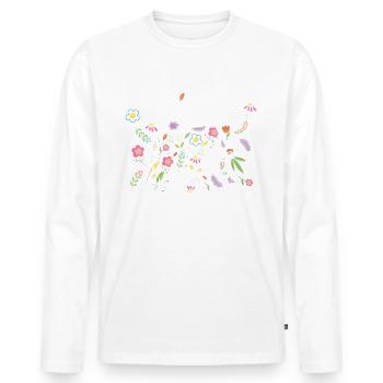Cute elephant lover girl t-shirt - Men's Premium Organic Long Sleeve Shirt - white - Front - Nico (187cm)