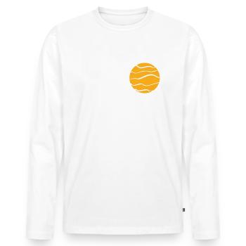 2024 Retirement Countdown Beach Tee - Men's Premium Organic Long Sleeve Shirt - white - Front - Nico (187cm)