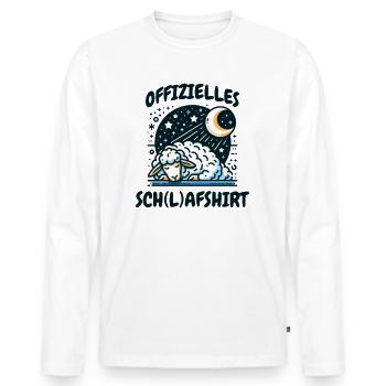 Chemise de nuit avec des moutons et des étoiles - T-shirt manches longues Premium bio Homme - blanc - Devant - Nico (187cm)
