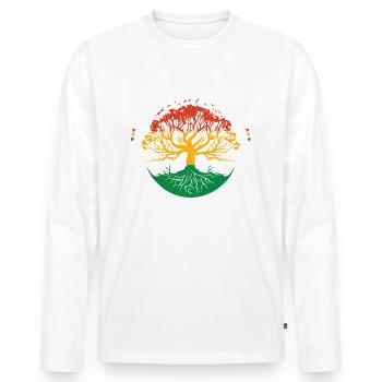 Black History Month Honouring & Inspiring Tee - Men's Premium Organic Long Sleeve Shirt - white - Front - Nico (187cm)