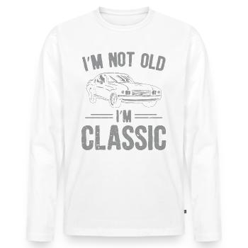 Klassisches Auto-retro-vintage-t-shirt - Männer Premium Bio Langarmshirt - Weiß - Vorne - Nico (187cm)