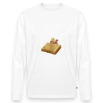 Banned Books Reader Advocacy Tee - Men's Premium Organic Long Sleeve Shirt - white - Front - Nico (187cm)