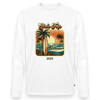 Cancun Girls Trip 2024 Fiesta Tee - Männer Premium Bio Langarmshirt - Weiß - Vorne - Nico (187cm)