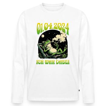 Légalisation du thé au cannabis 2024 - T-shirt manches longues Premium bio Homme - blanc - Devant - Nico (187cm)