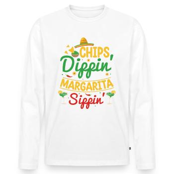 Cinco De Mayo Fiesta T-shirt - T-shirt manches longues Premium bio Homme - blanc - Devant - Nico (187cm)