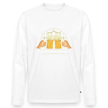Darts und Bier Lustiges Dartshirt - Männer Premium Bio Langarmshirt - Weiß - Vorne - Nico (187cm)